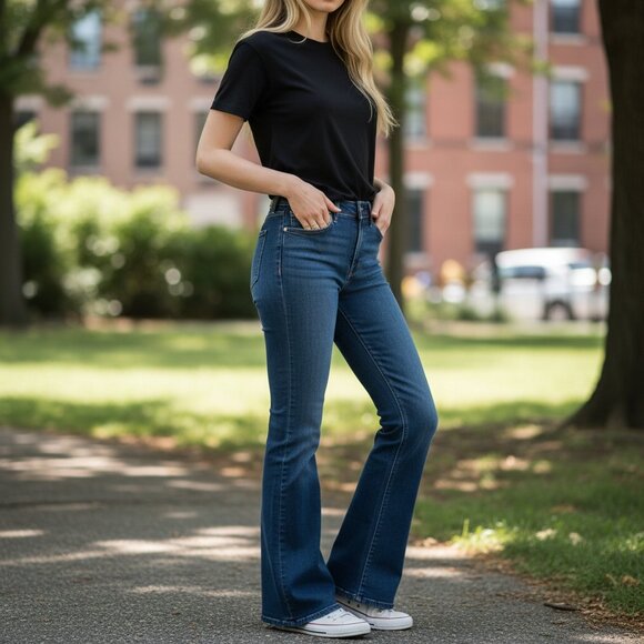 Paige Denim - Paige High-Rise Bell Canyon Flare Jeans